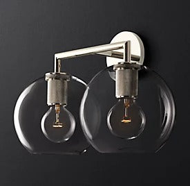 Utilitaire Globe Shade Double Sconce