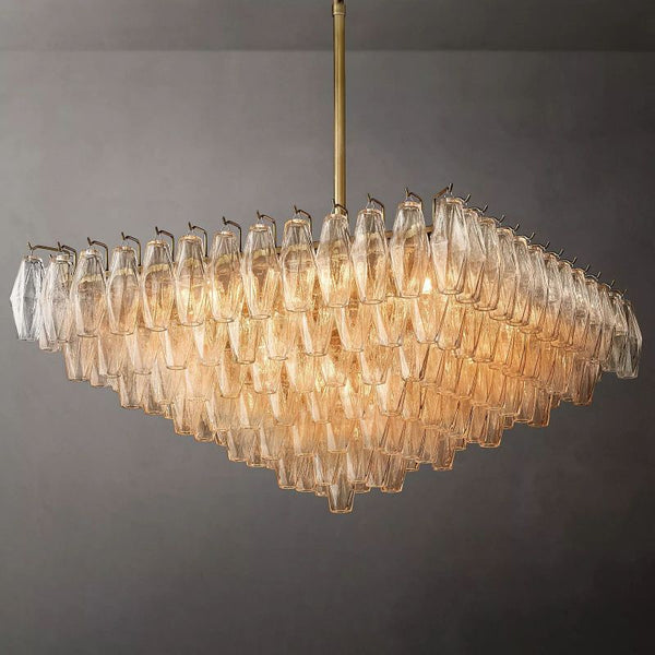 Chiara Clear Glass Square Chandelier 32"