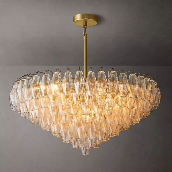 Chiara Clear Glass Tiered Round Chandelier 37"