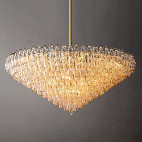 Chiara Clear Glass Tiered Round Chandelier 62"