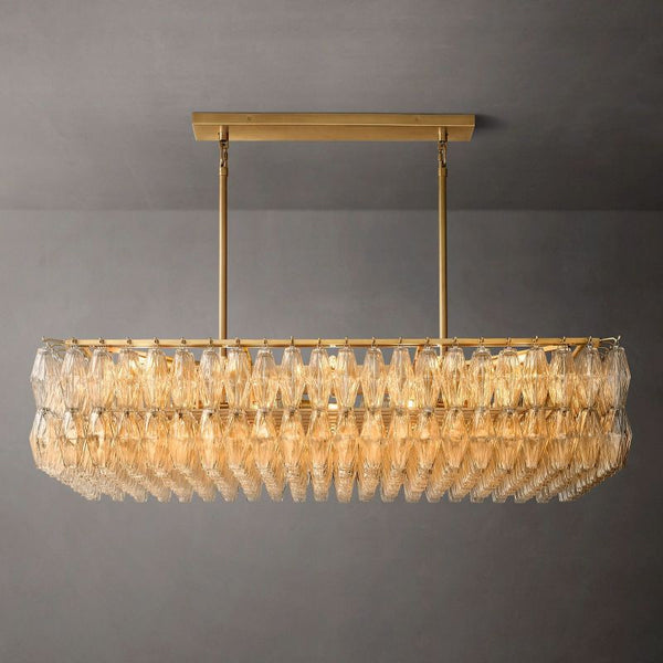 Chiara Glass Rectangular Chandelier 54"