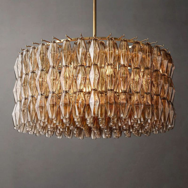 Chiara Smoke Glass Round Chandelier 37"