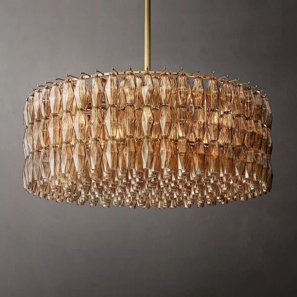 Chiara Smoke Glass Round Chandelier 47"