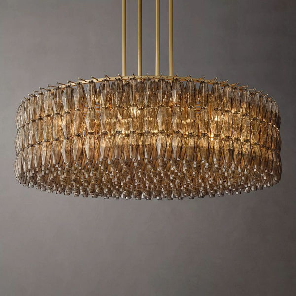 Chiara Smoke Glass Round Chandelier 62"