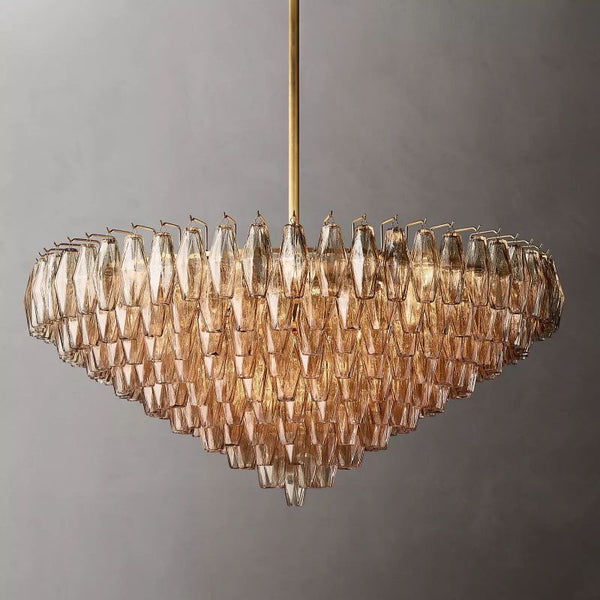 Chiara Smoke Glass Tiered Round Chandelier 47"