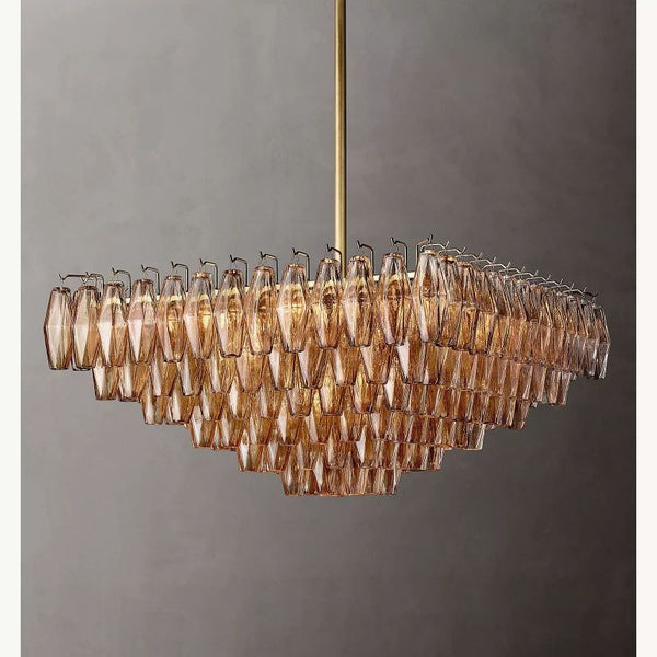 Chiara Smoke Glass Square Chandelier 32"