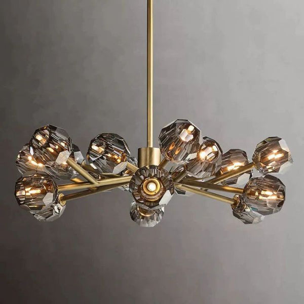 Boule De Cristal Smoke Glass Round Chandelier 36"