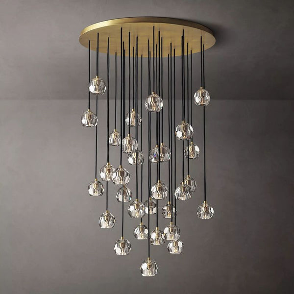 Boule De Cristal Clear Glass Round Cluster Chandelier 40"