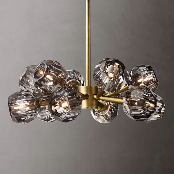 Boule De Cristal Smoke Glass Round Chandelier 24"